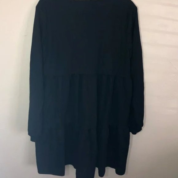 Carly Jean Los Angeles CJLA Blaine Babydoll Dress Black Tiered Dress Size Large - Picture 10 of 11